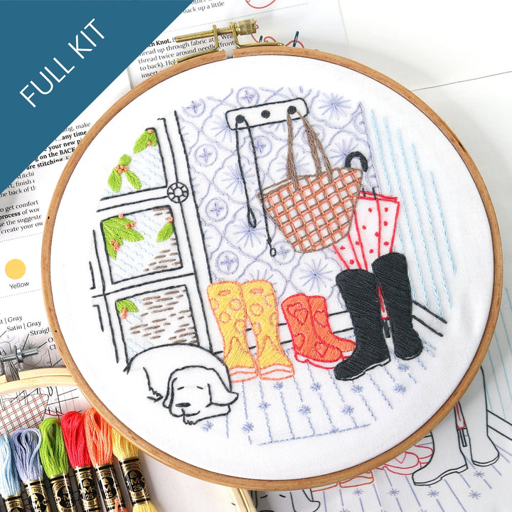 Rainy Day Embroidery Kit - Stitched Stories