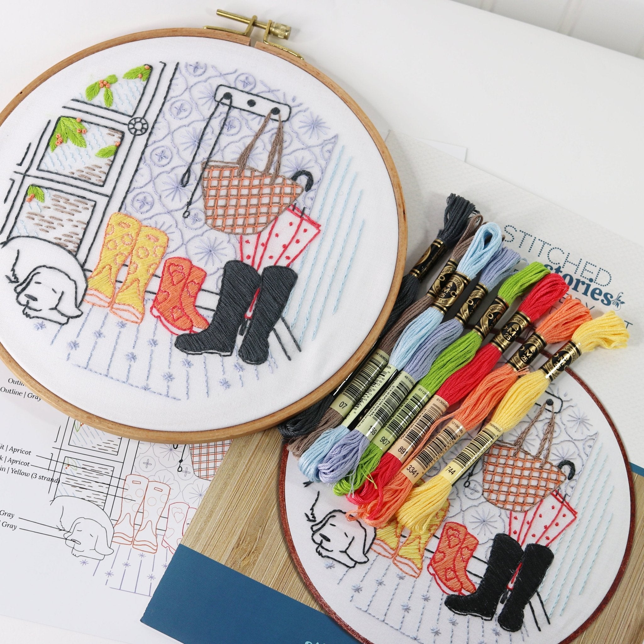 Rainy Day Embroidery Kit - Stitched Stories