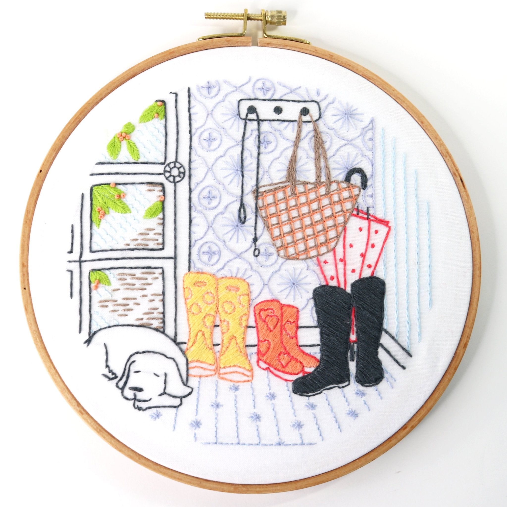 Rainy Day Embroidery Kit - Stitched Stories