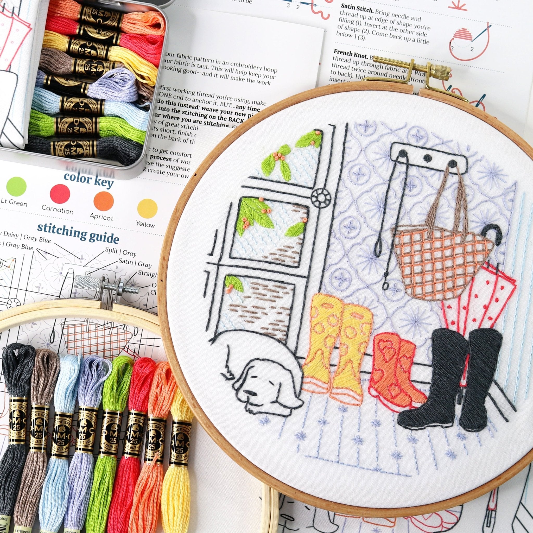 Rainy Day Embroidery Kit - Stitched Stories