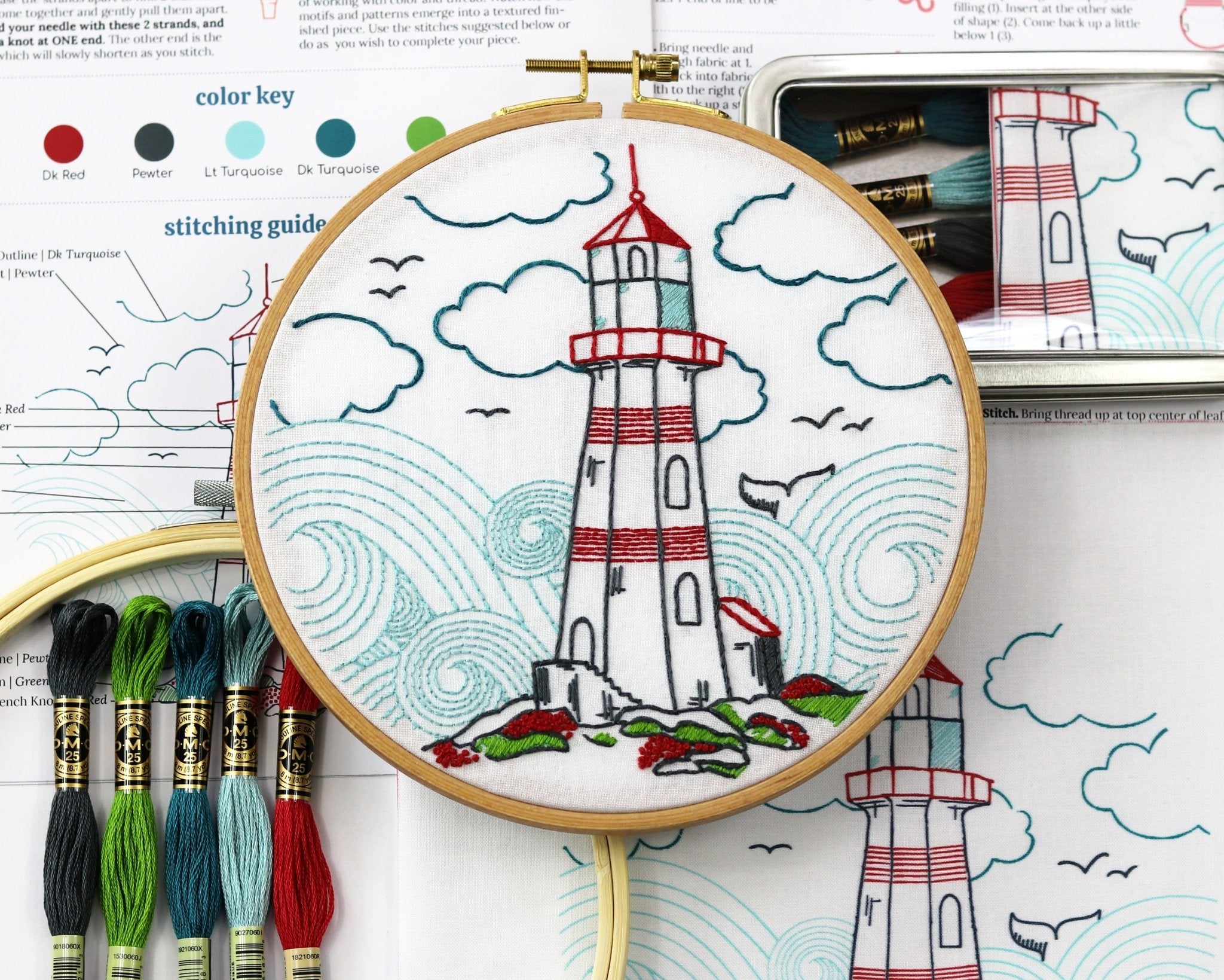 Red, White & Blue Embroidery Kit Bundle of 3 - Stitched Stories