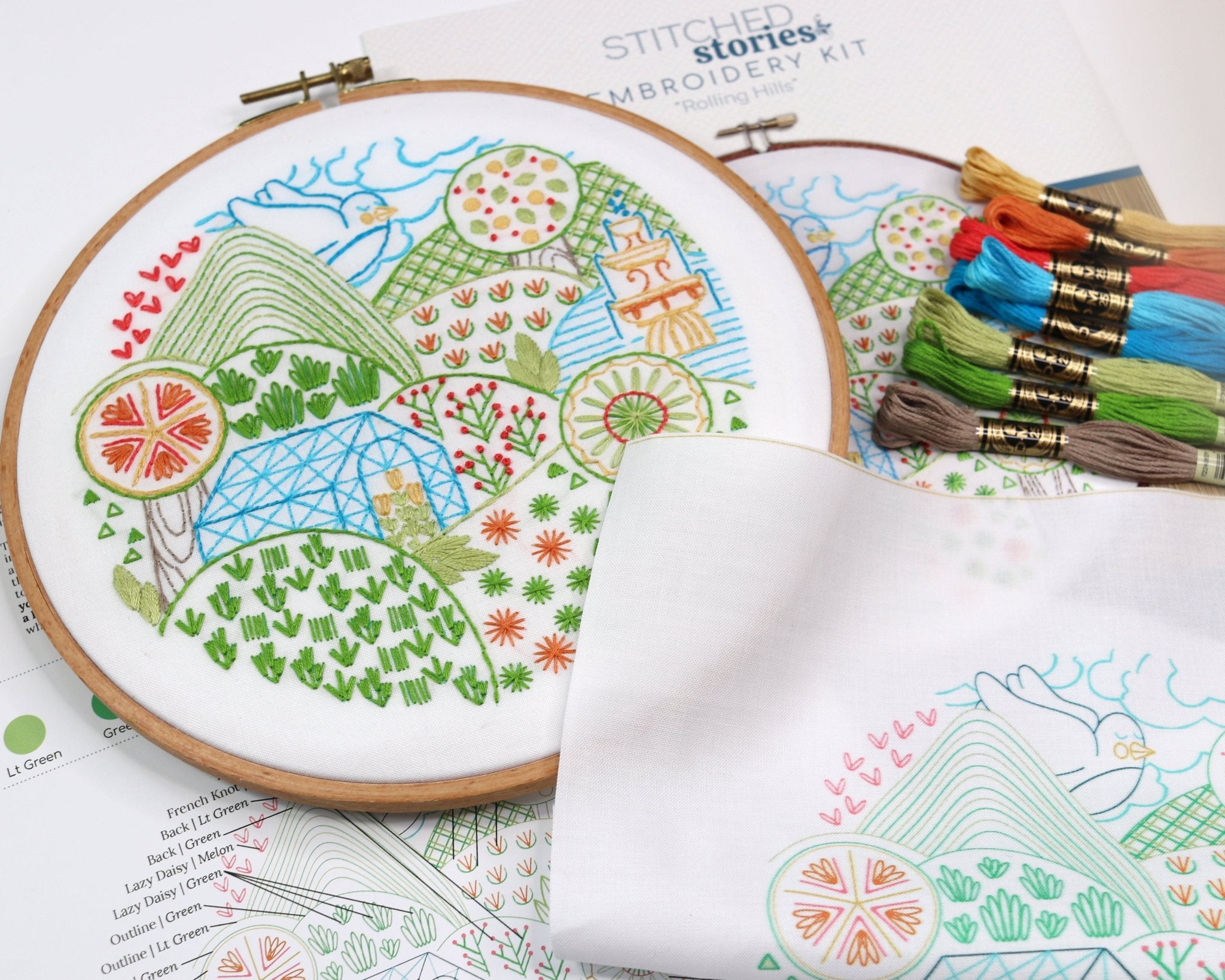 Rolling Hills Embroidery Kit - Stitched Stories