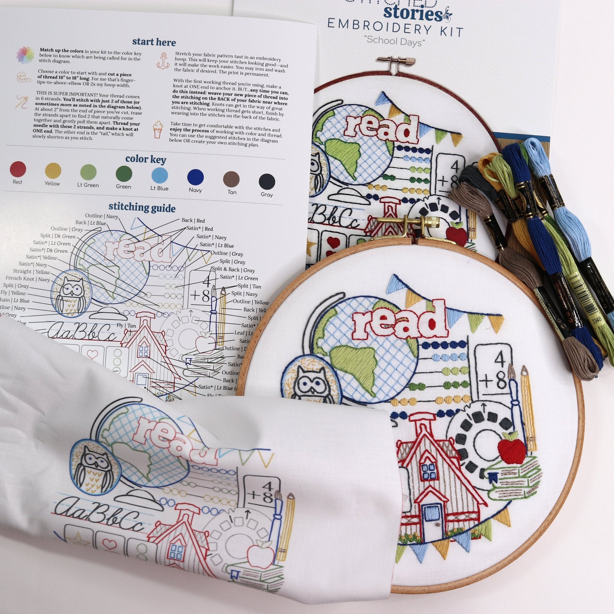 School Days Embroidery Kit - Stitched Stories