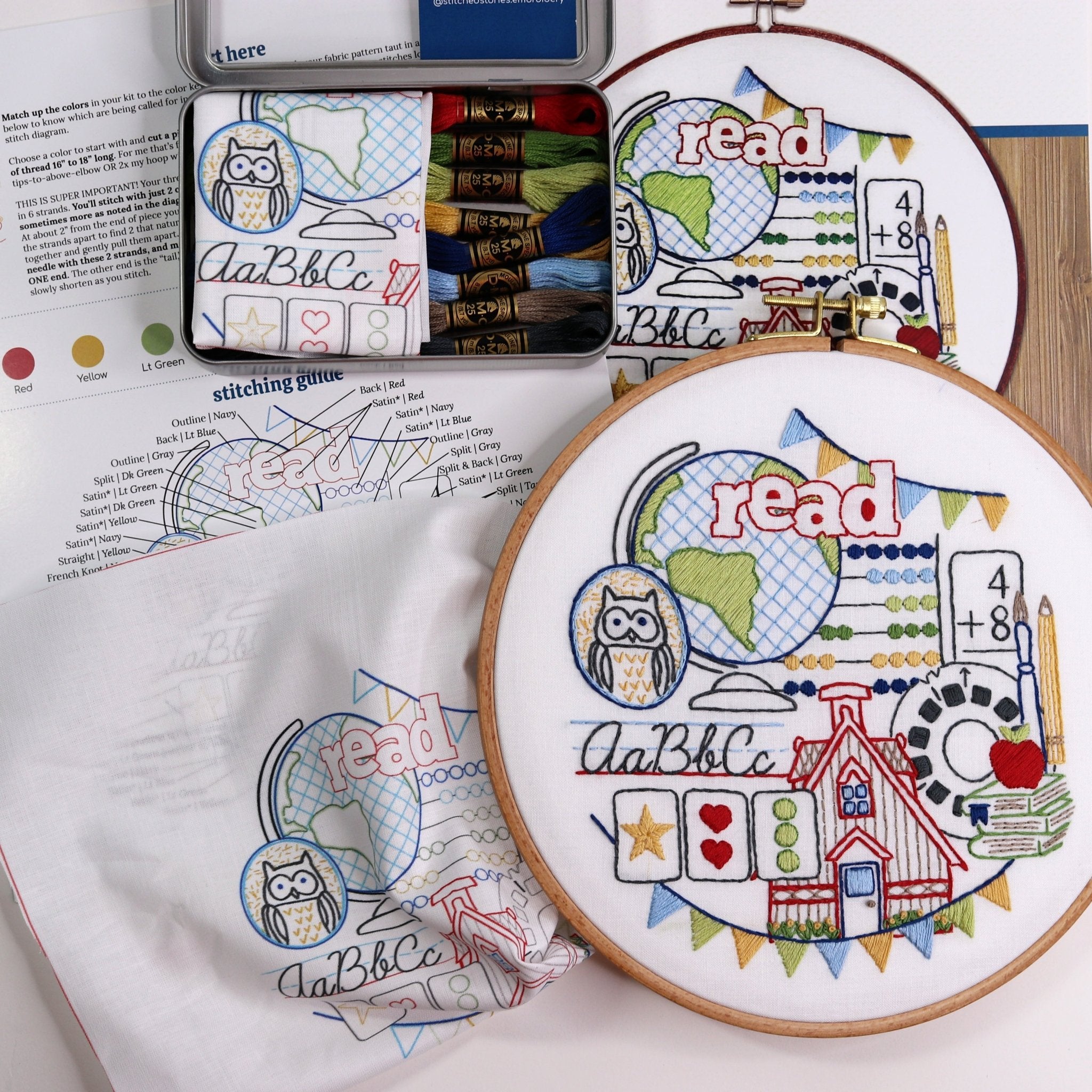 School Days Embroidery Kit - Stitched Stories