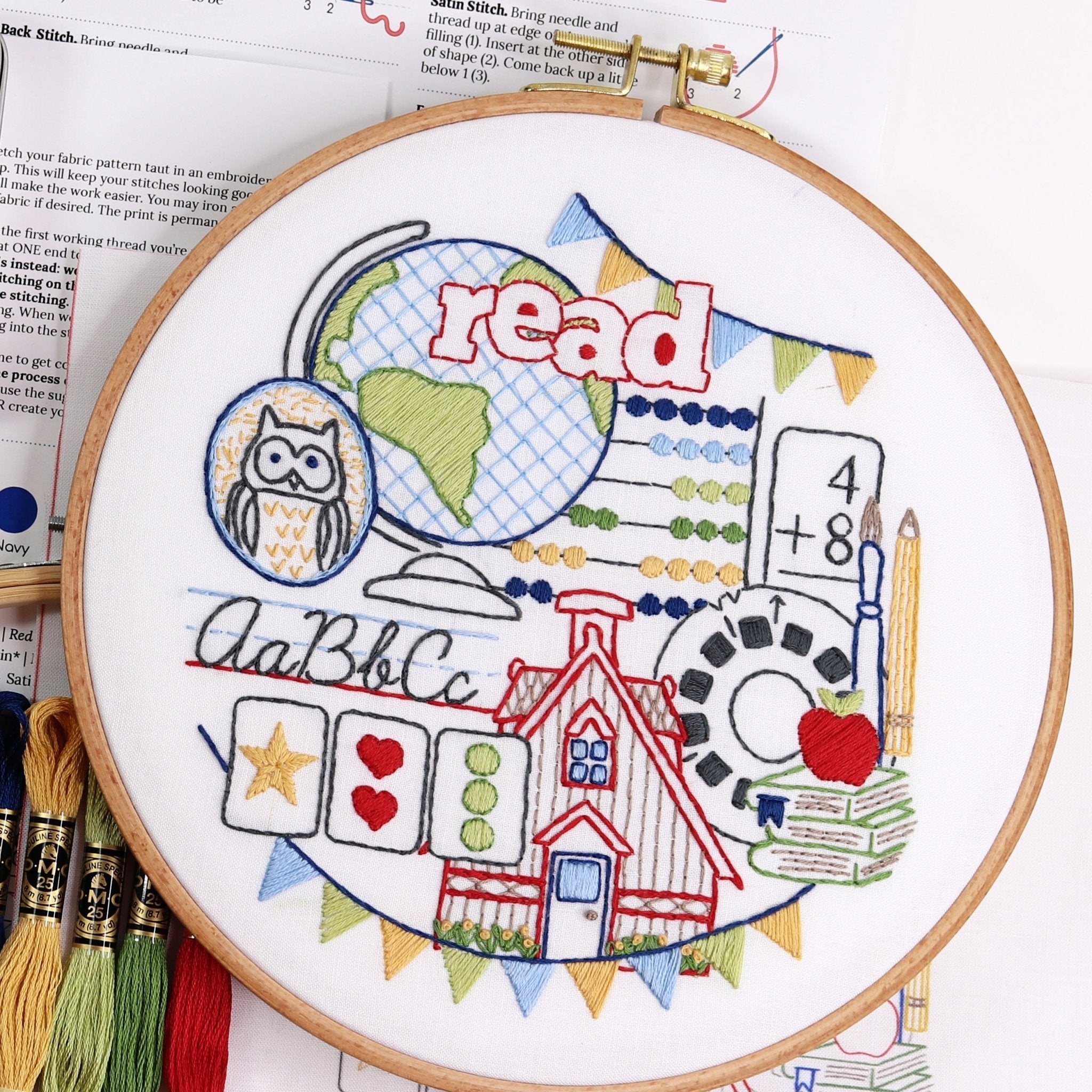 School Days Embroidery Kit - Stitched Stories