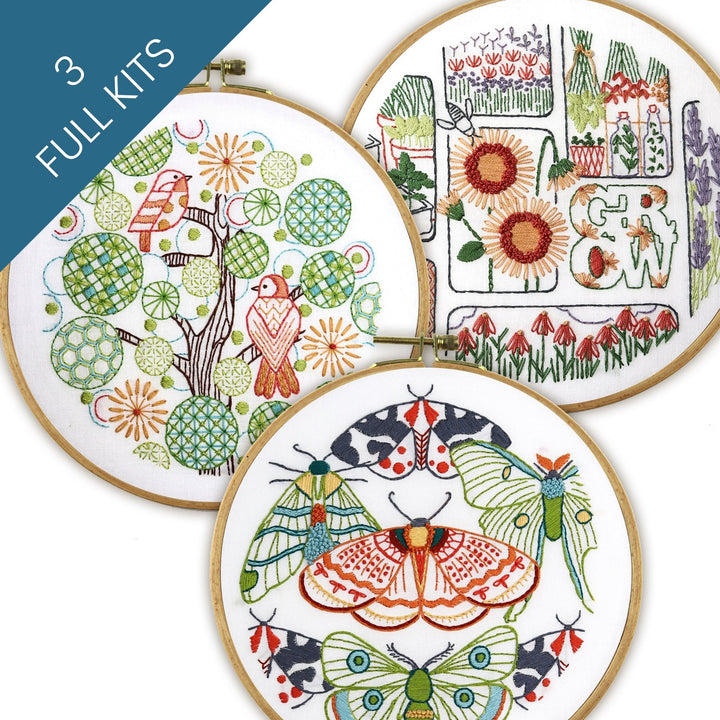 Seeds & Wings Embroidery Kit Bundle of 3 - Stitched Stories