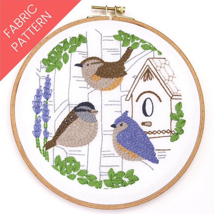 Small Birds Printed Fabric Pattern - Stitched Stories