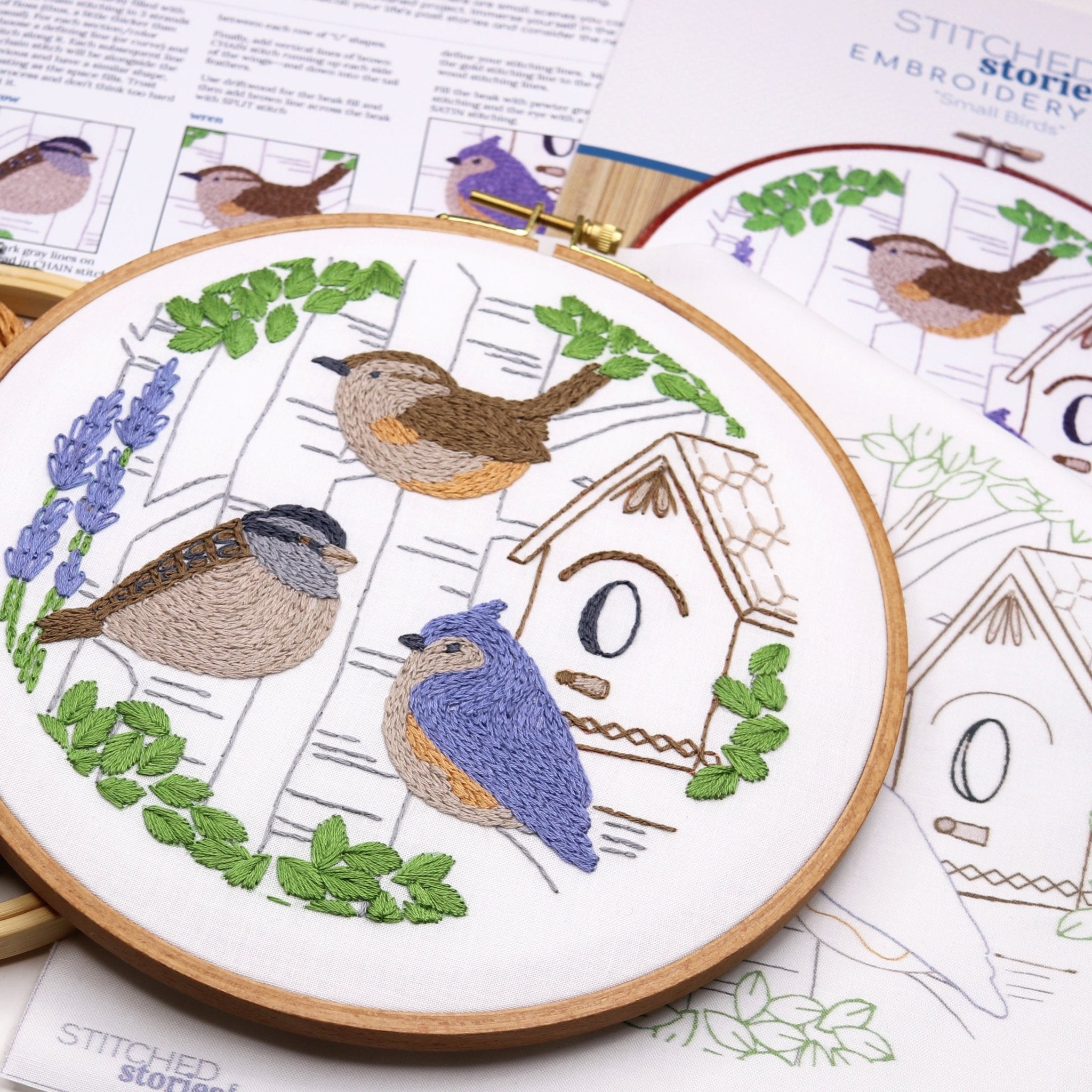 Small Birds Printed Fabric Pattern - Stitched Stories