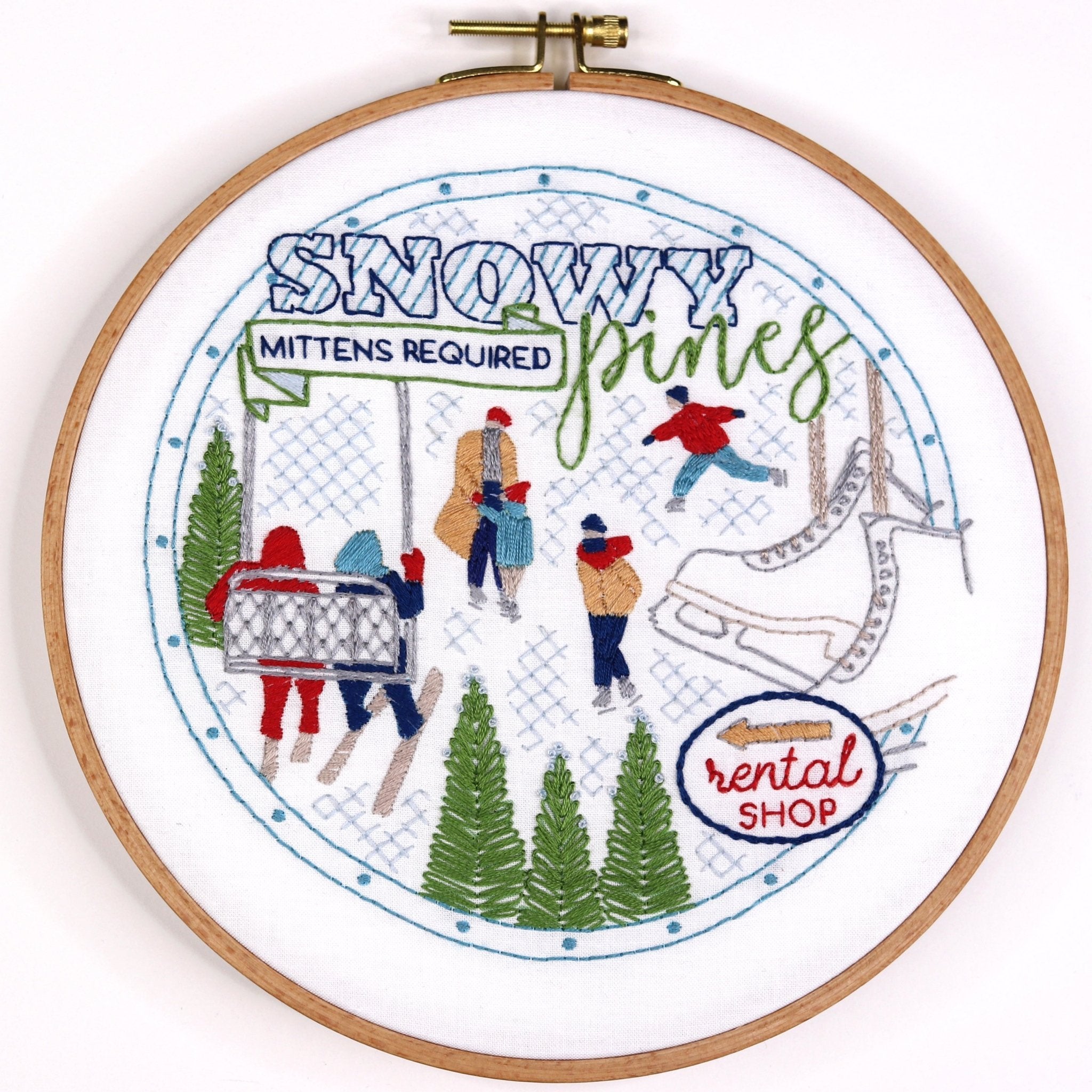 Snowy Pines Embroidery Kit - Stitched Stories