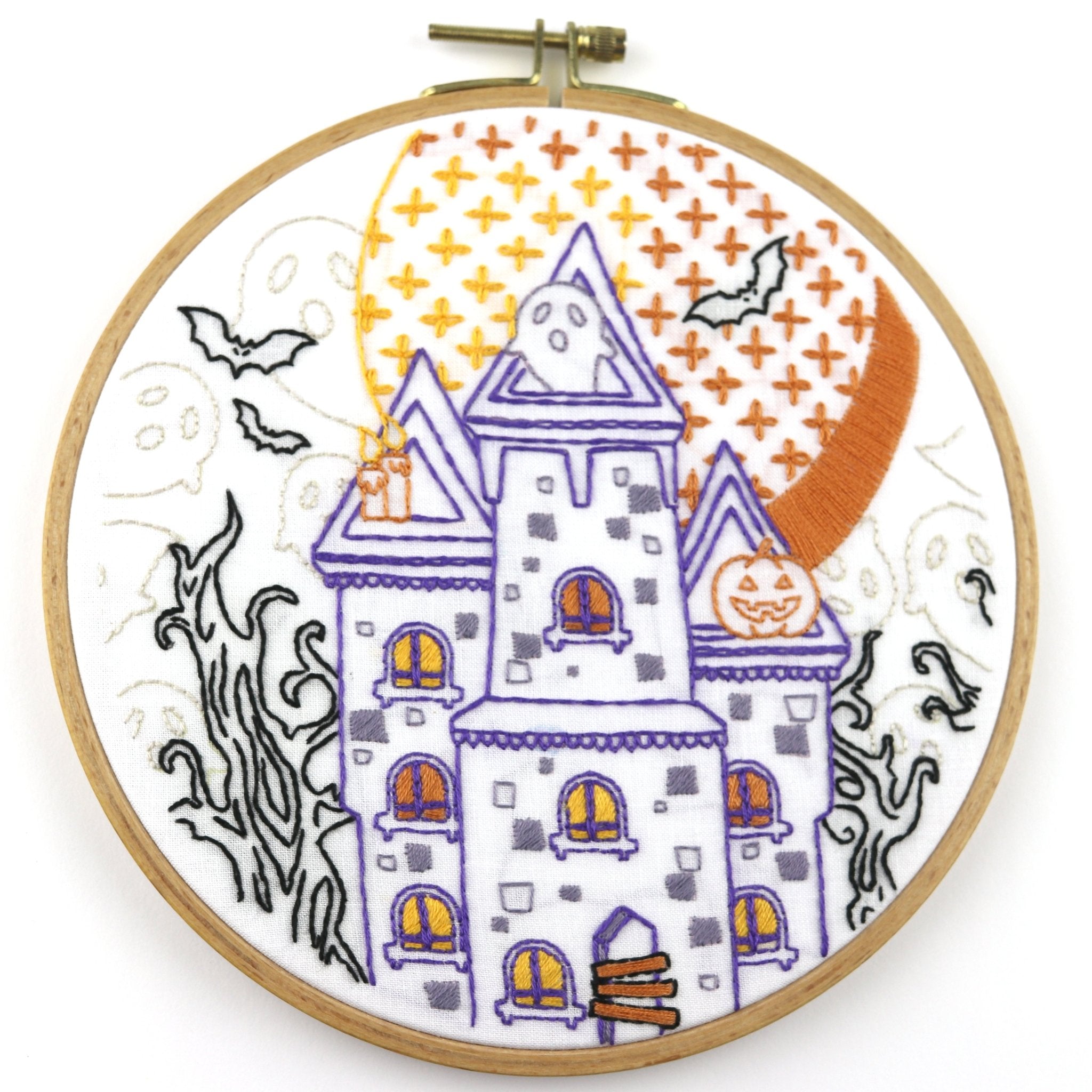 Spooky House Printed Fabric Pattern - Stitched Stories