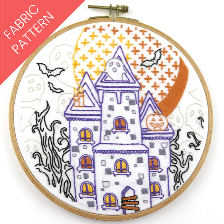 Spooky House Printed Fabric Pattern - Stitched Stories