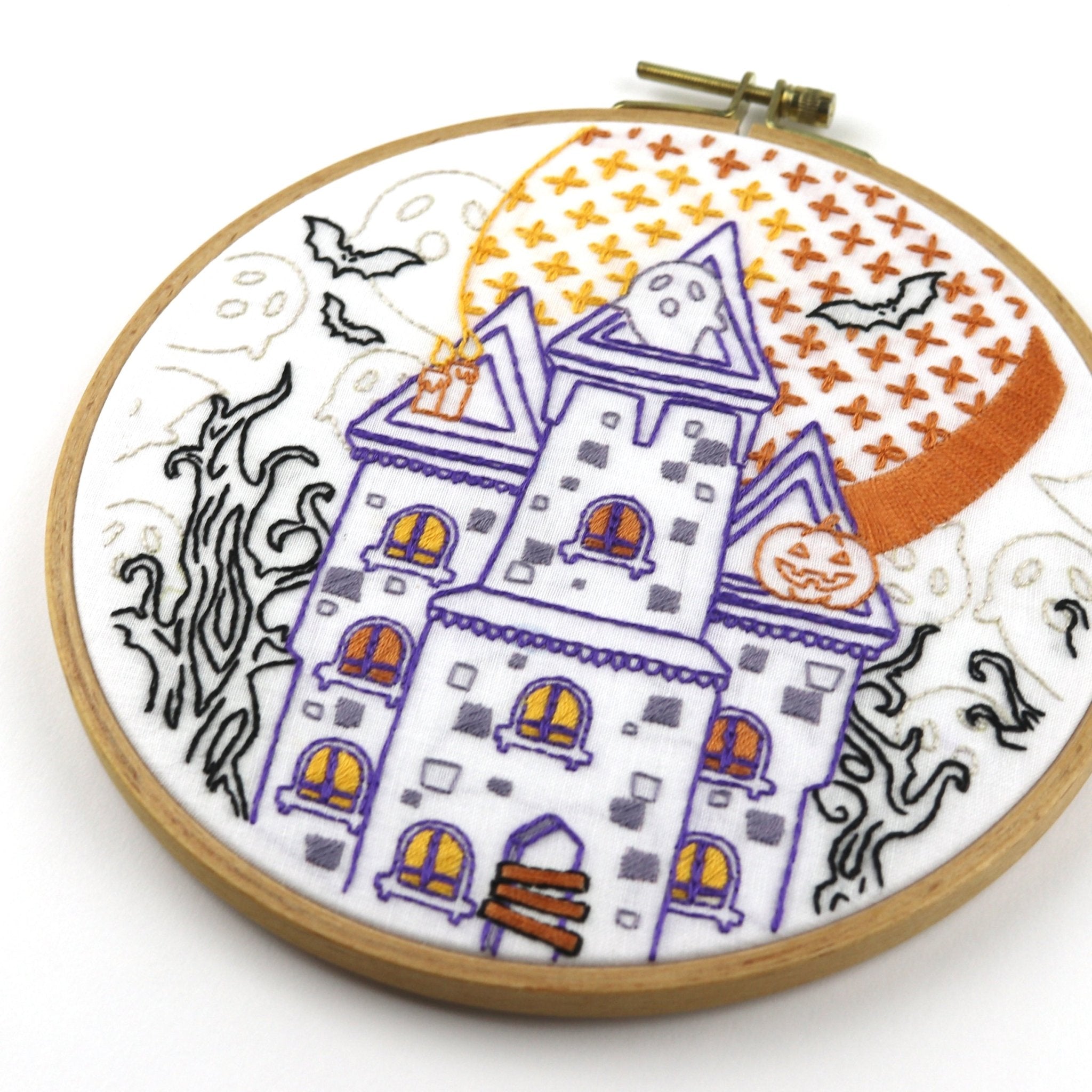 Spooky House Printed Fabric Pattern - Stitched Stories