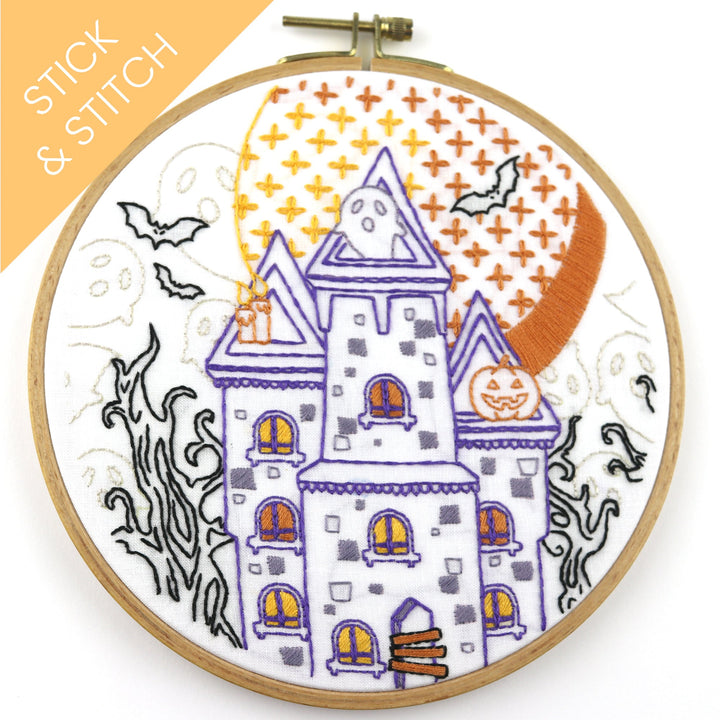 Spooky House Stick & Stitch Water-Soluble Pattern - Stitched Stories