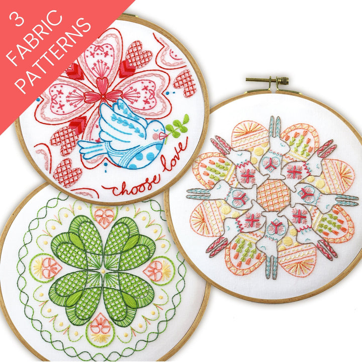 Spring Mandalas Bundle of 3 Fabric Patterns - Stitched Stories