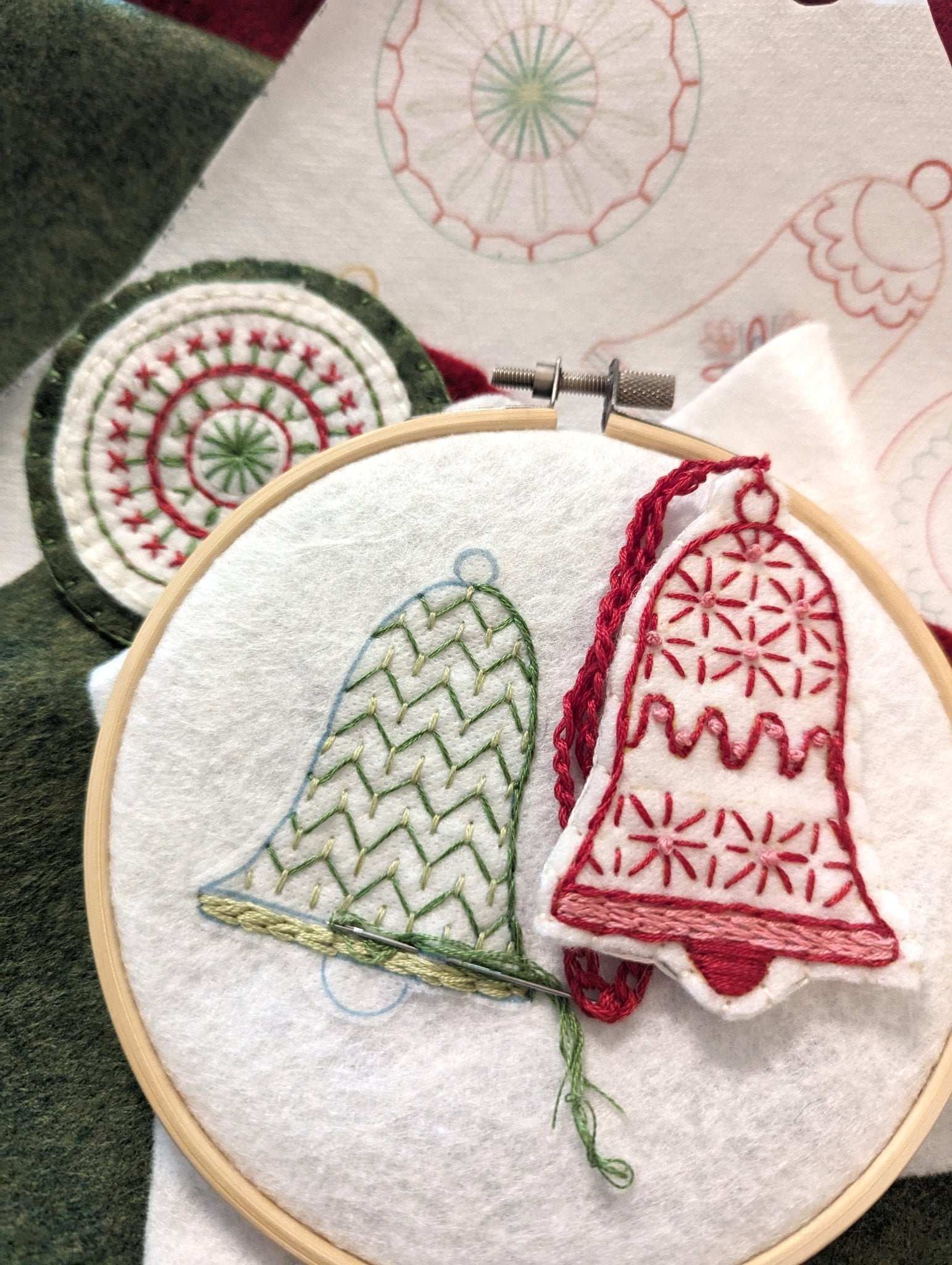 Stick & Stitch Motifs: Bells & Balls Holiday Ornaments - Stitched Stories