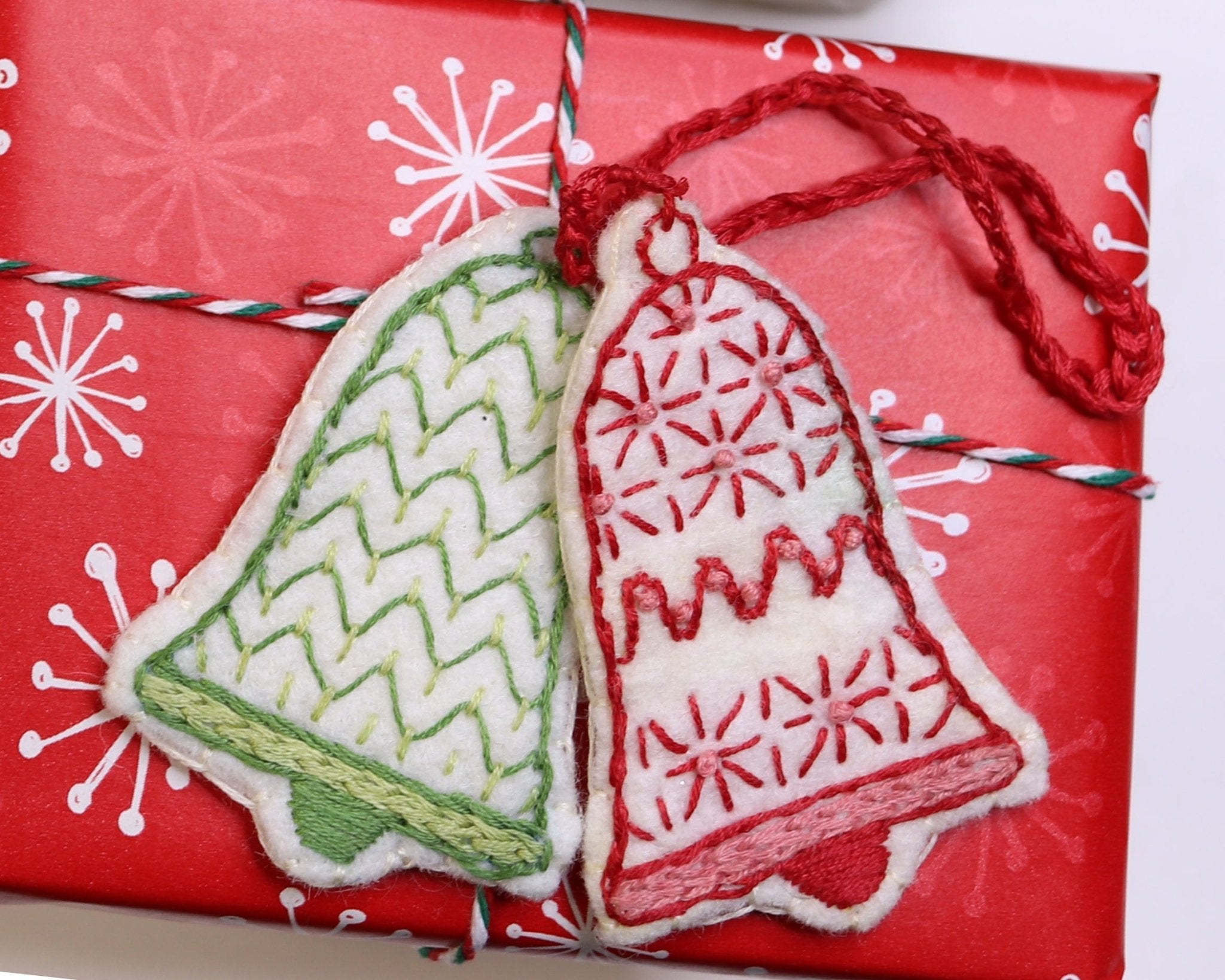 Stick & Stitch Motifs: Bells & Balls Holiday Ornaments - Stitched Stories