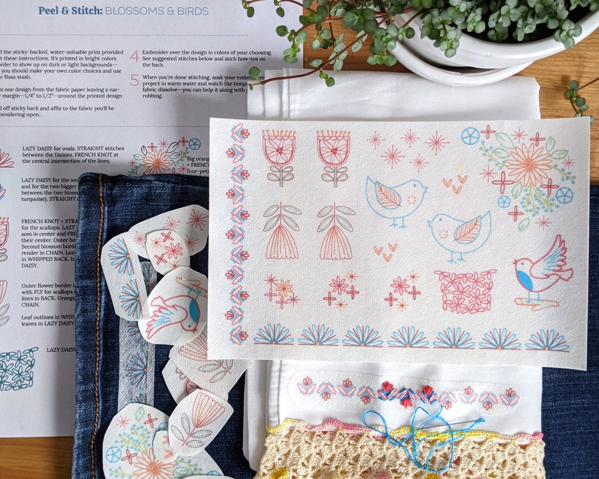 Stick & Stitch Motifs: Blossoms & Birds - Stitched Stories