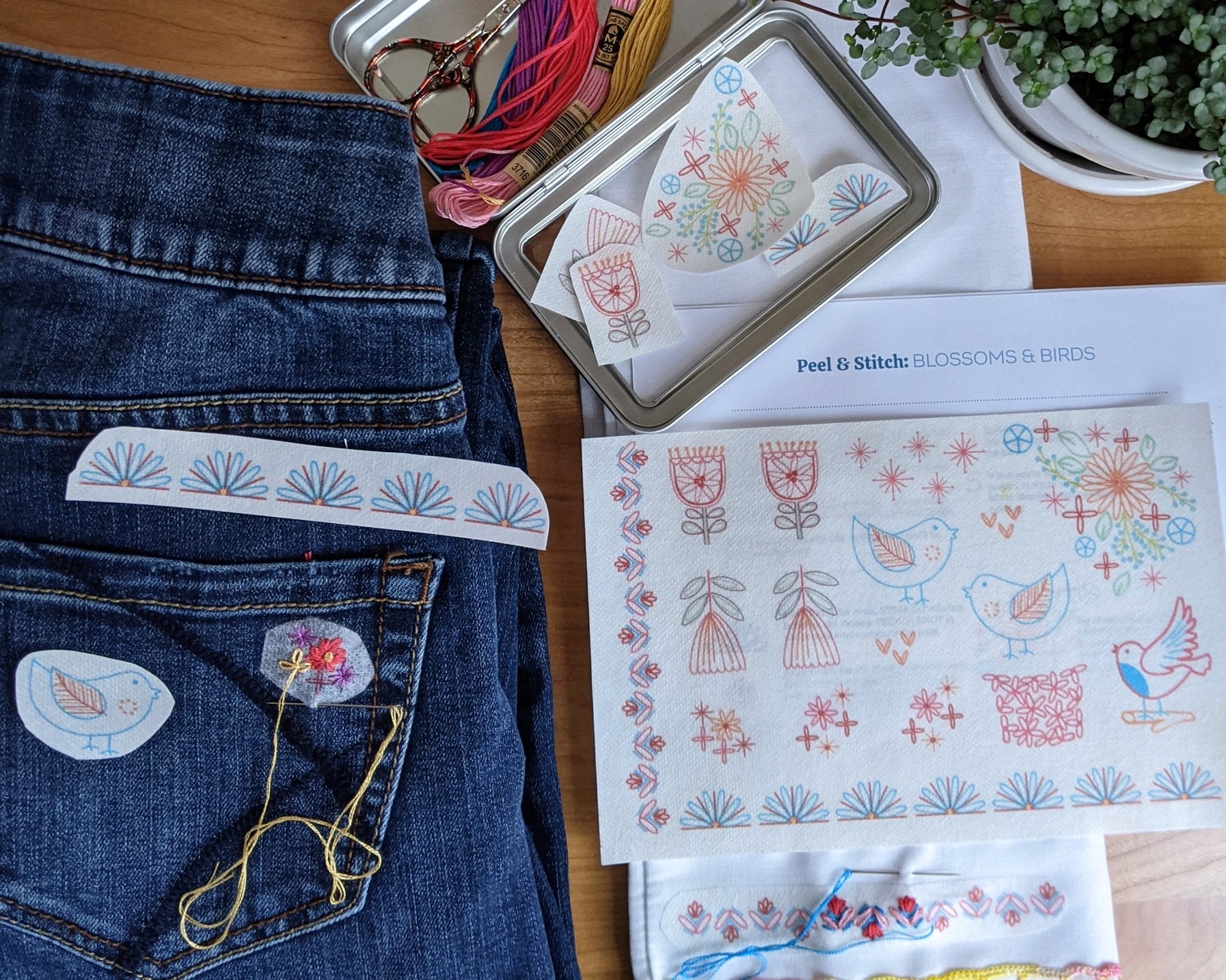 Stick & Stitch Motifs: Blossoms & Birds - Stitched Stories