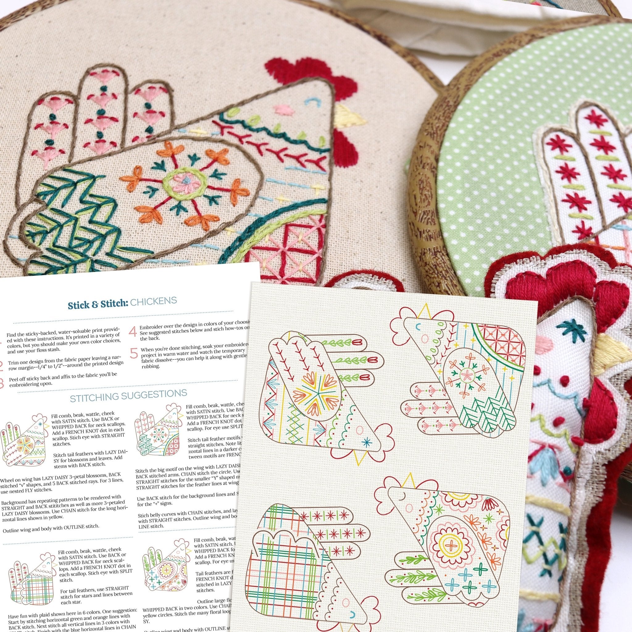 Stick & Stitch Motifs: Chickens - Stitched Stories