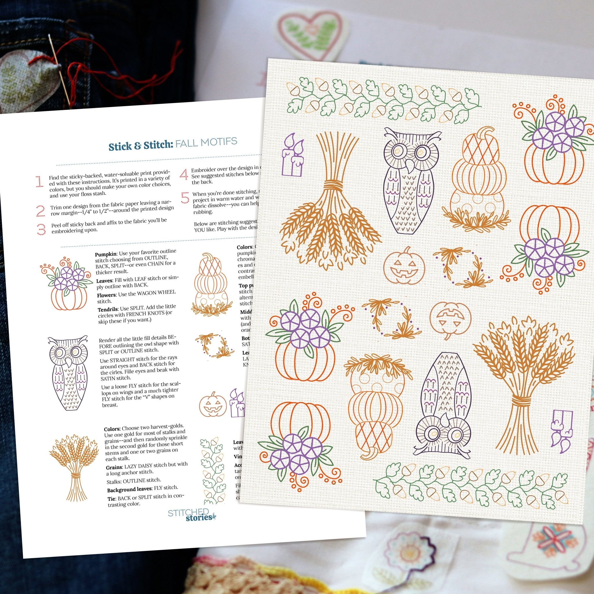 Stick & Stitch Motifs: Fall - Stitched Stories