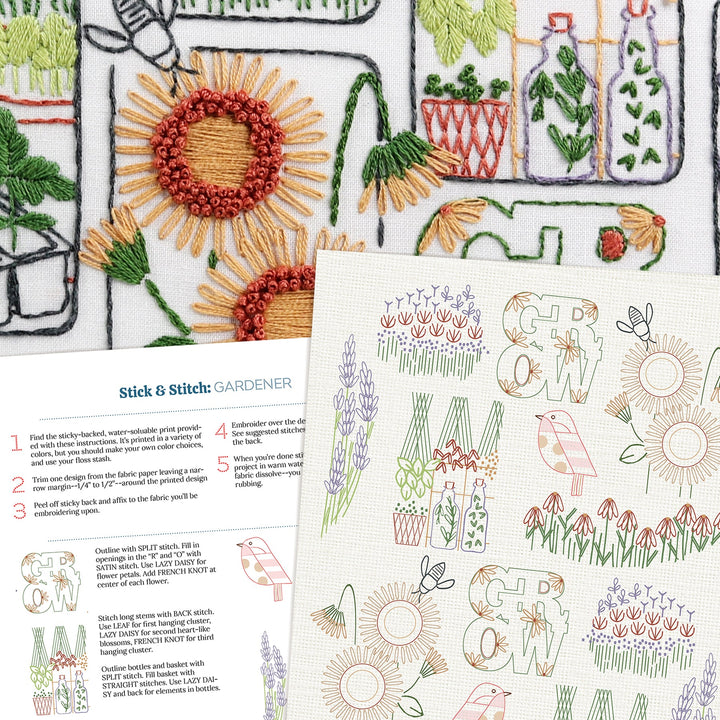 Stick & Stitch Motifs: Gardener - Stitched Stories