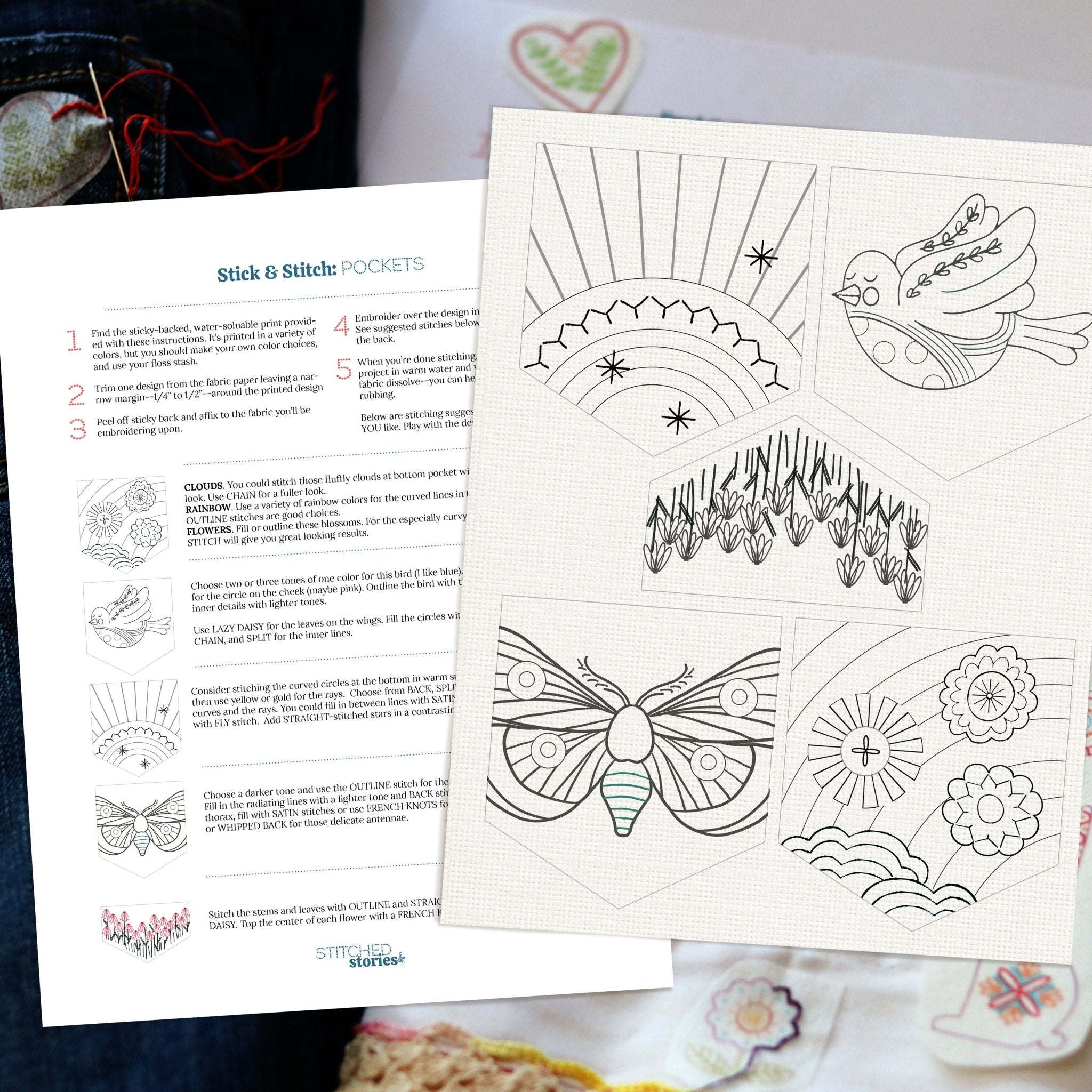 Stick & Stitch Motifs: Pockets - Stitched Stories