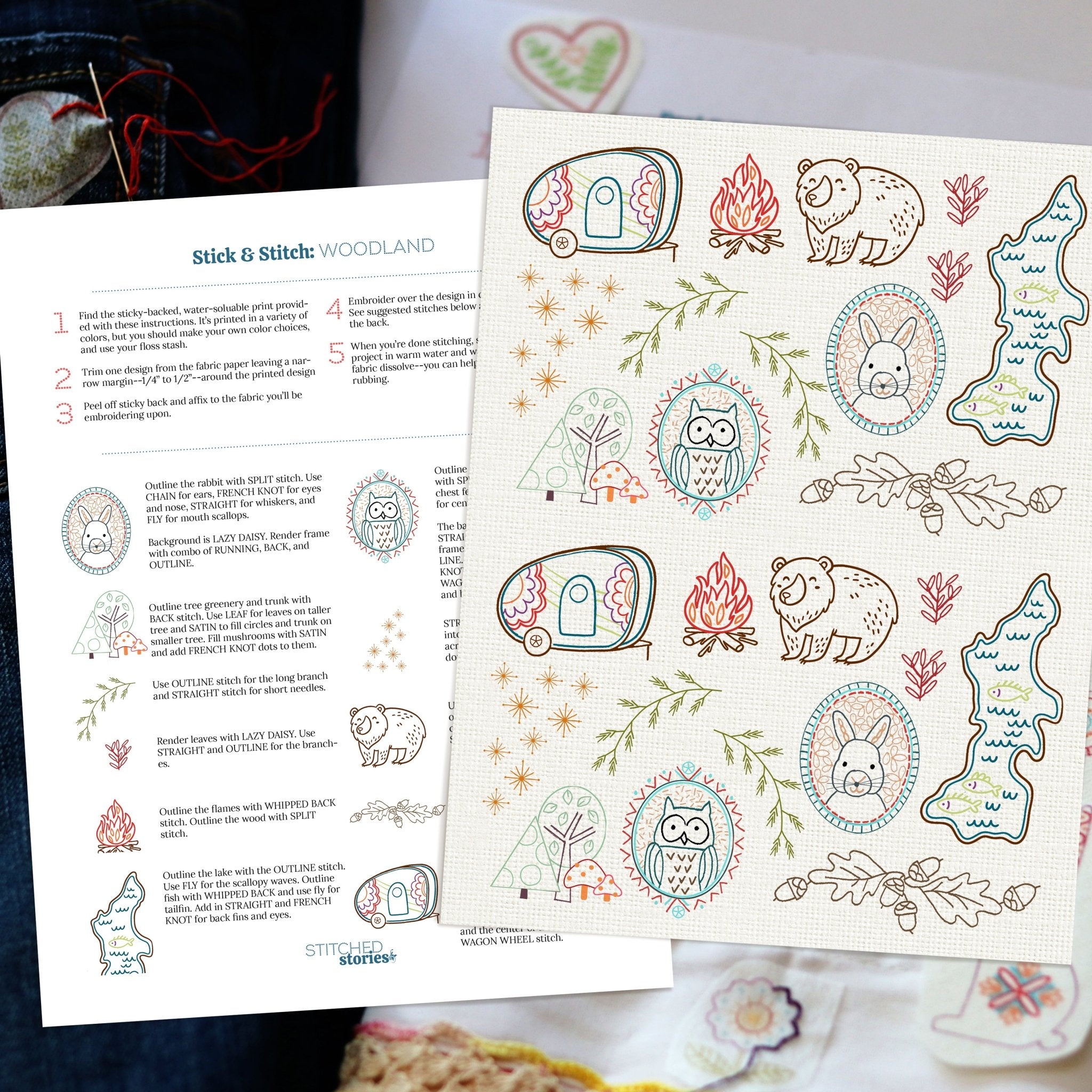 Stick & Stitch Motifs: Woodland - Stitched Stories