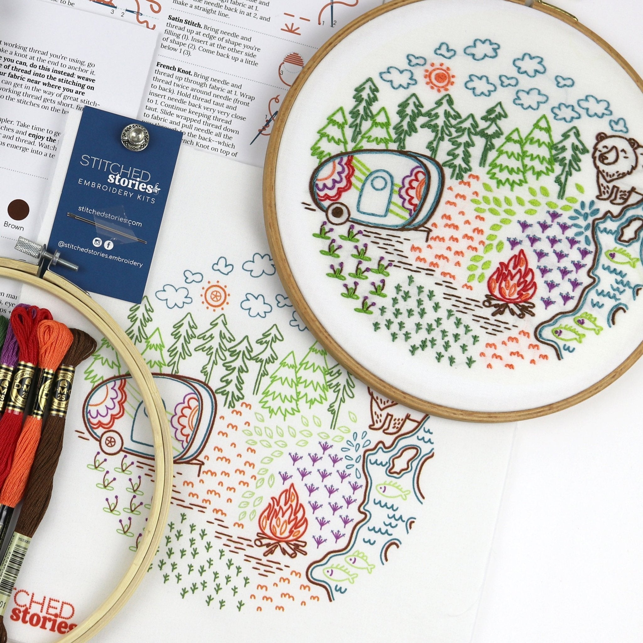 Summer Landscapes Embroidery Kit Bundle of 3 - Stitched Stories