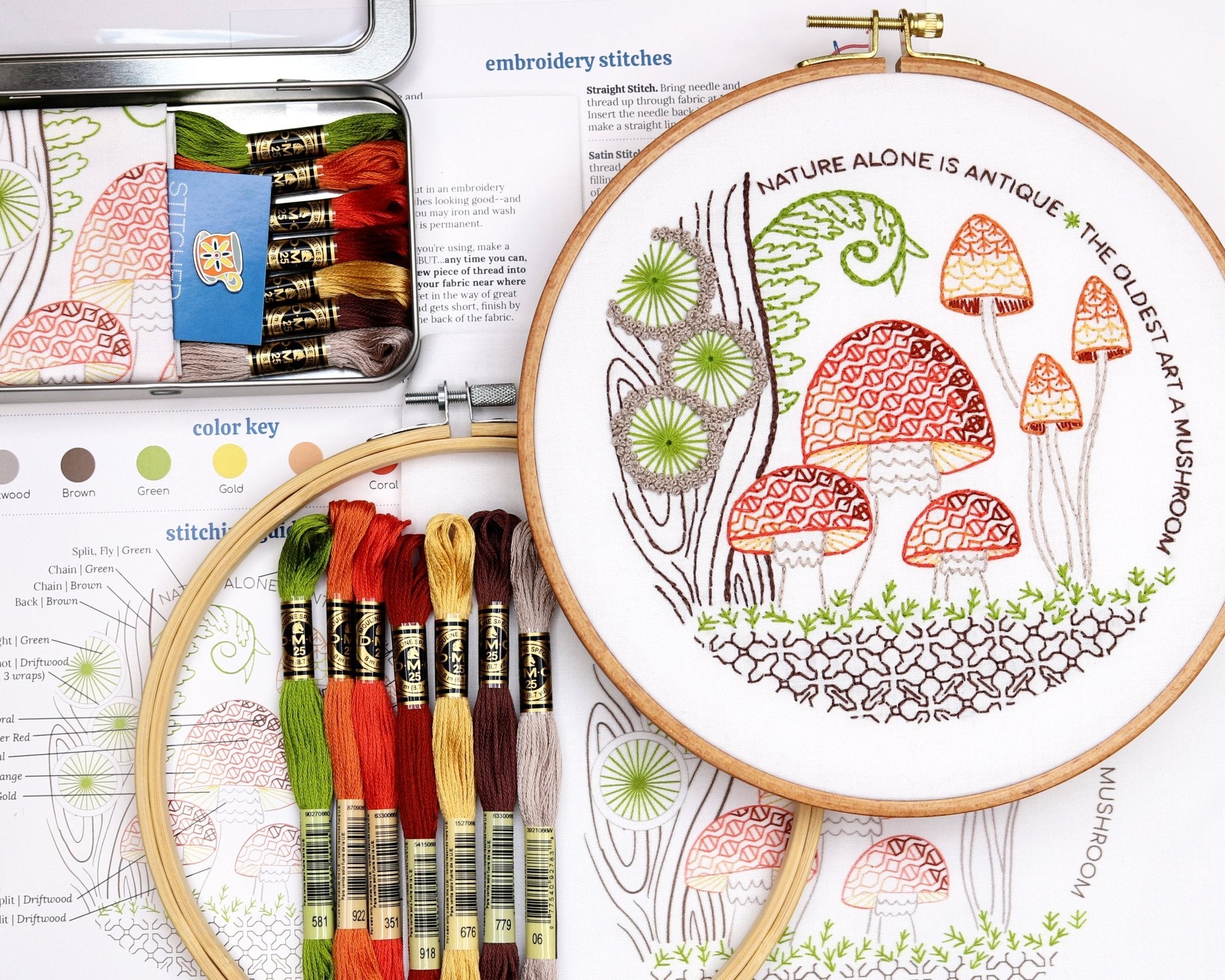 The Naturalist Embroidery Kit Bundle of 3 - Stitched Stories
