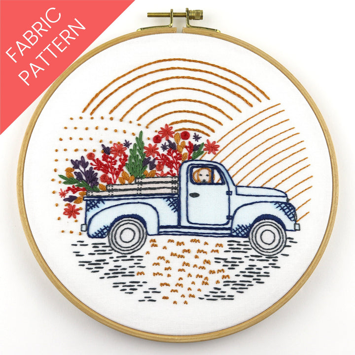 Vintage Truck Printed Fabric Pattern - Stitched Stories