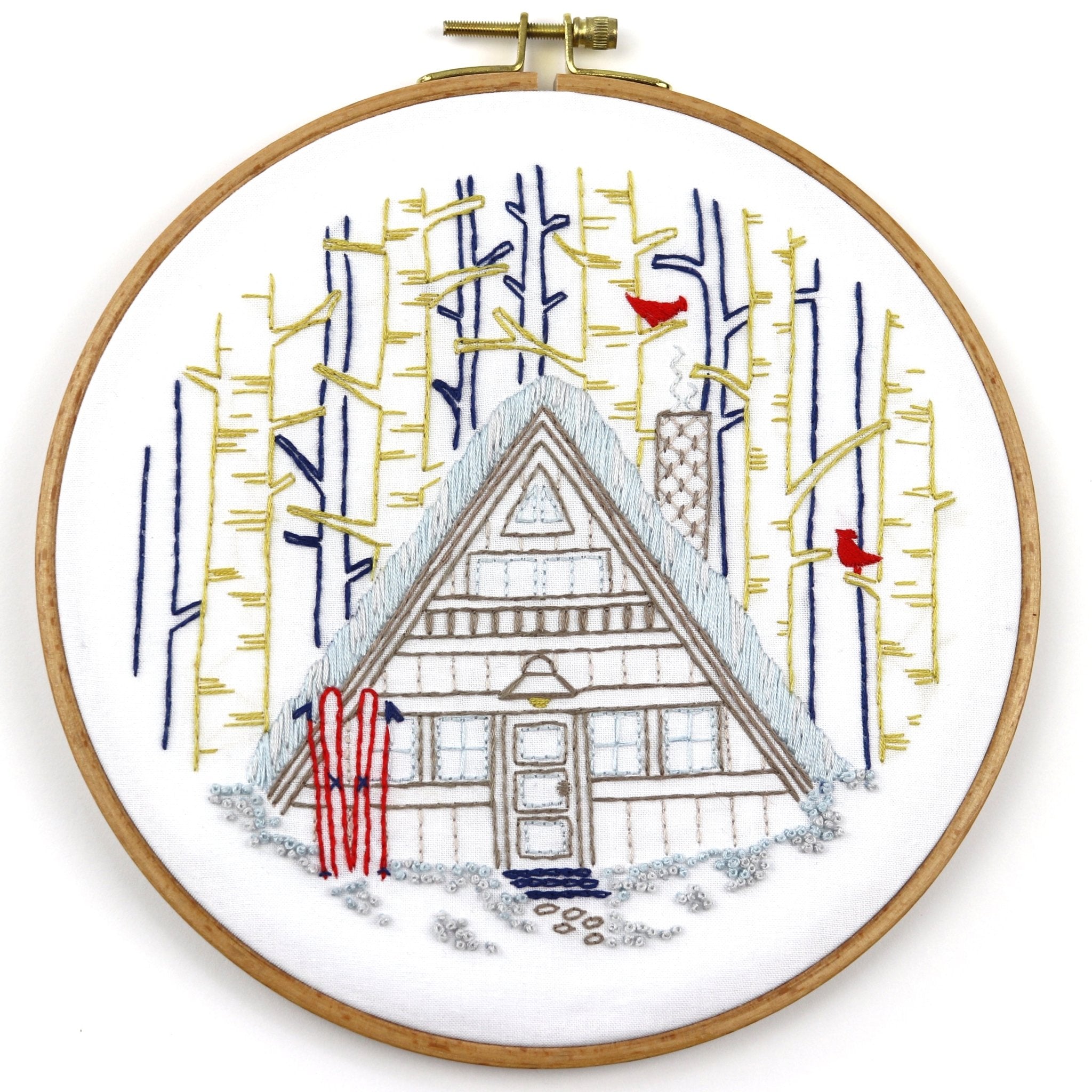 Winter Cabin Printed Fabric Pattern - Stitched Stories
