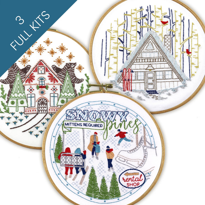 Winter Wonder Embroidery Kit Bundle of 3 - Stitched Stories
